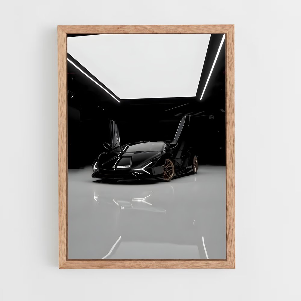 Poster Sian Noir et Blanc – affiche Lamborghini (vue 4)